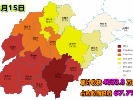 麦收快讯【6月15日】山东省各地夏收进度（图）